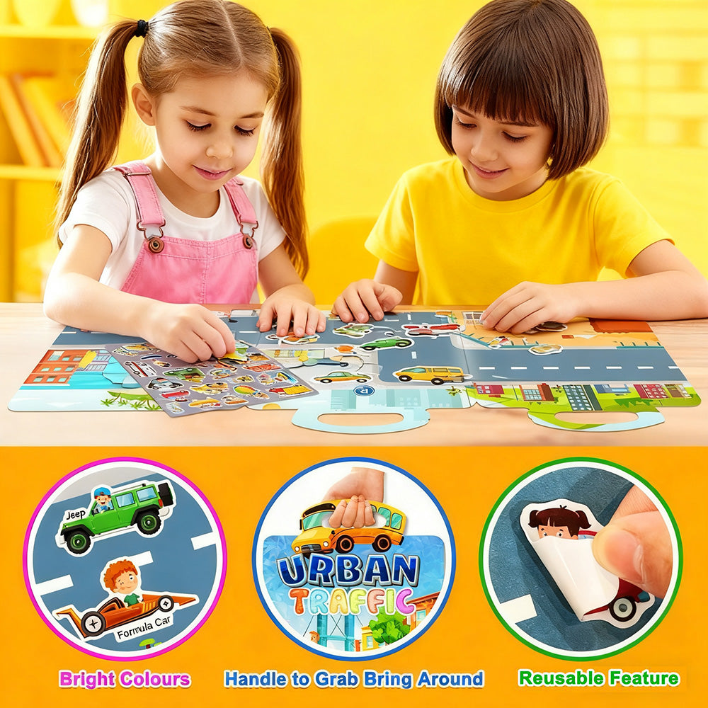 Kids Reusable Sticker Book Washable & Portable Activitiy Stickers
