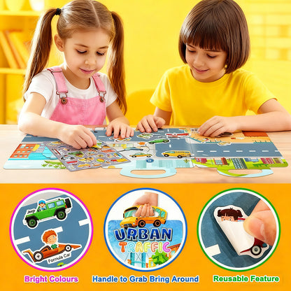 Kids Reusable Sticker Book Washable & Portable Activitiy Stickers