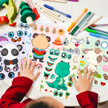 Cute Animal Make a Face Stickers DIY Animal Craft Kit For Toddlers