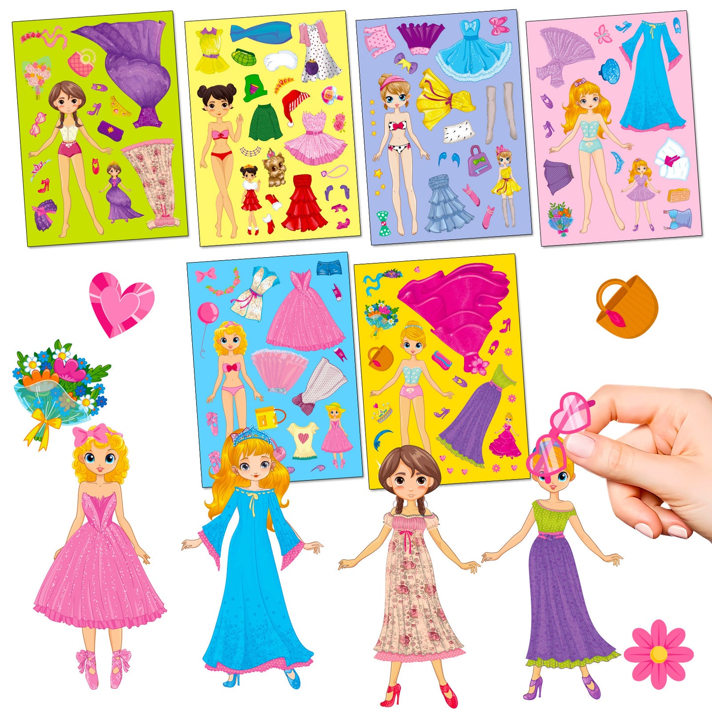 Girly Princess Make Your Own Face Stickers Kids DIY Princess Craft Stickers