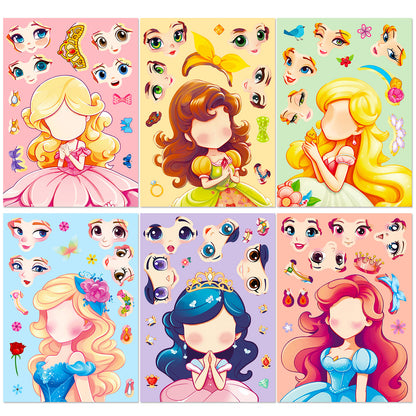 Girly Princess Make Your Own Face Stickers Kids DIY Princess Craft Stickers