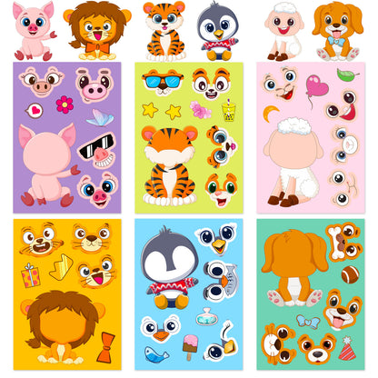 Cute Animal Make a Face Stickers DIY Animal Craft Kit For Toddlers