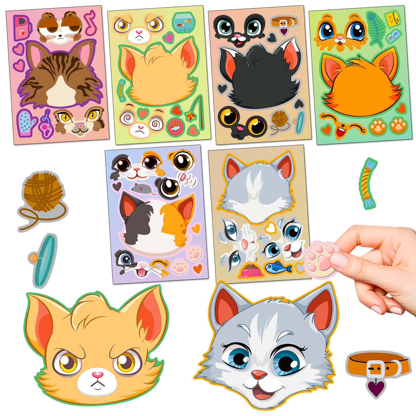 Cute Animal Make a Face Stickers DIY Animal Craft Kit For Toddlers