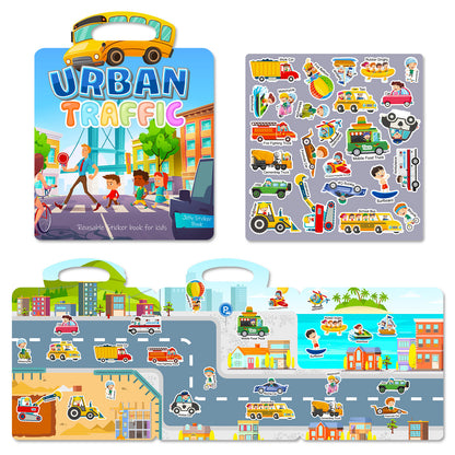 Kids Reusable Sticker Book Washable & Portable Activitiy Stickers