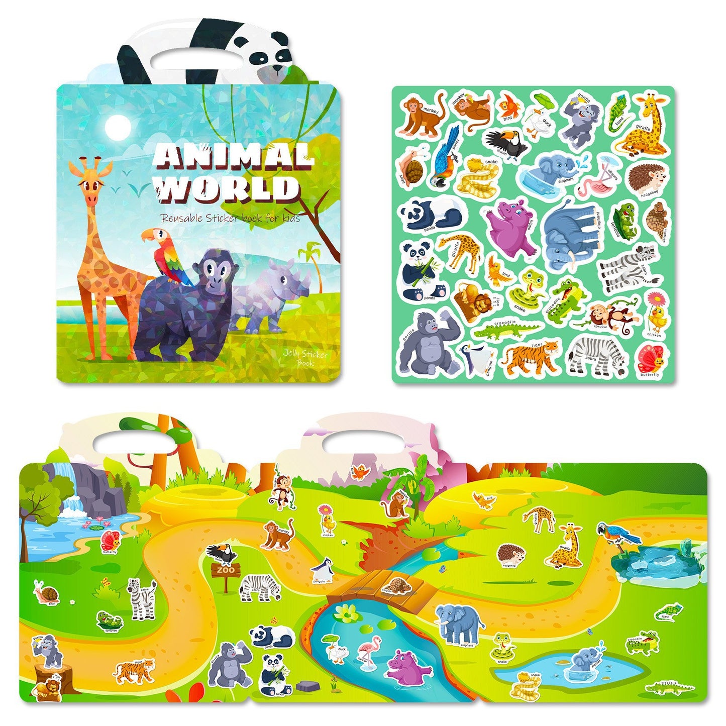 Kids Reusable Sticker Book Washable & Portable Activitiy Stickers