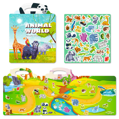 Kids Reusable Sticker Book Washable & Portable Activitiy Stickers