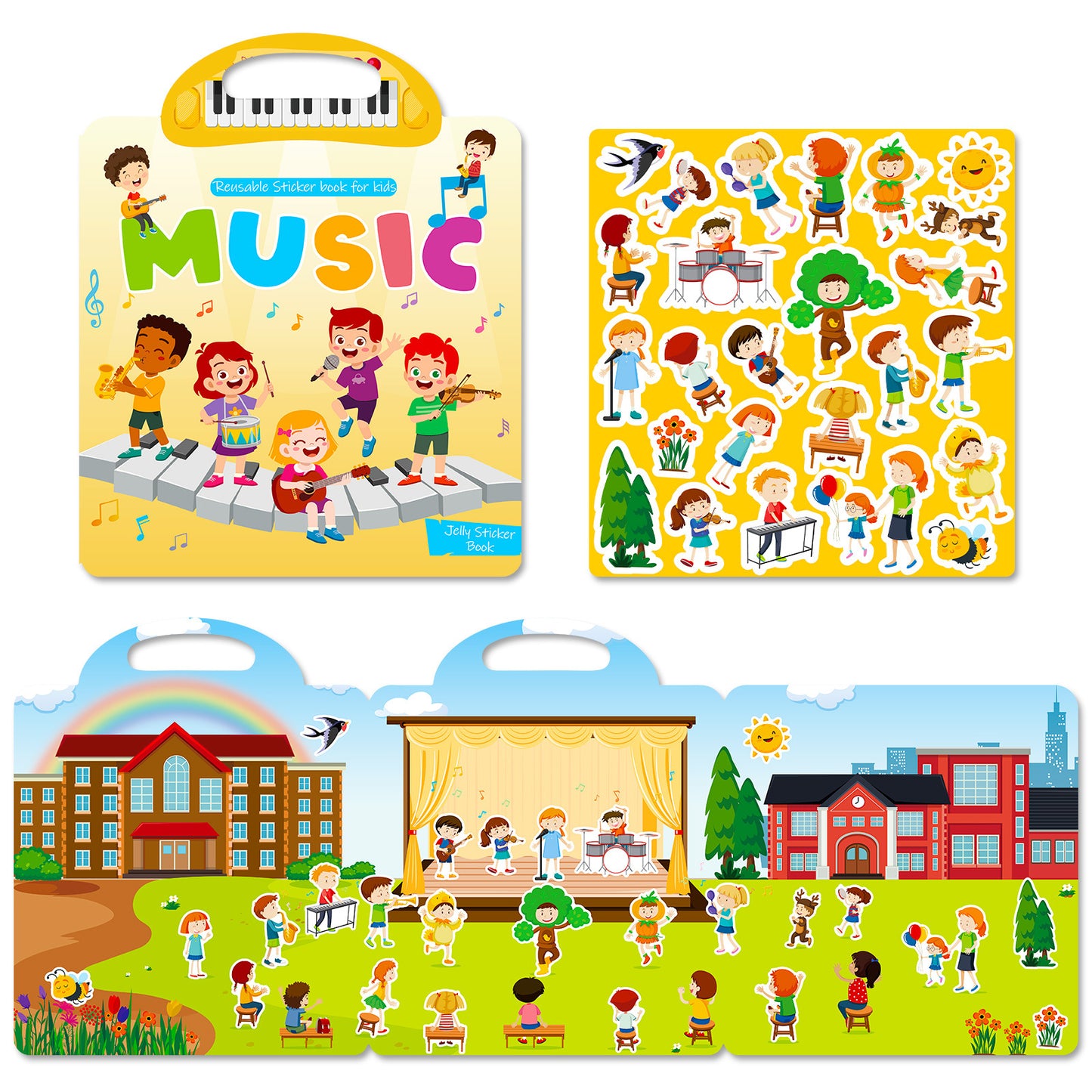 Kids Reusable Sticker Book Washable & Portable Activitiy Stickers