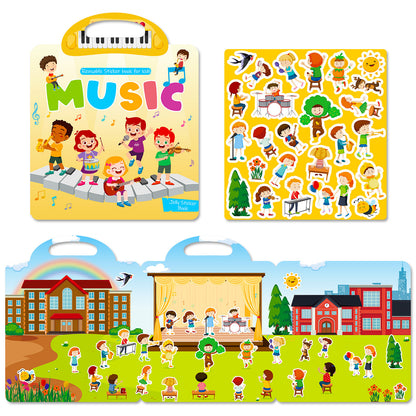 Kids Reusable Sticker Book Washable & Portable Activitiy Stickers