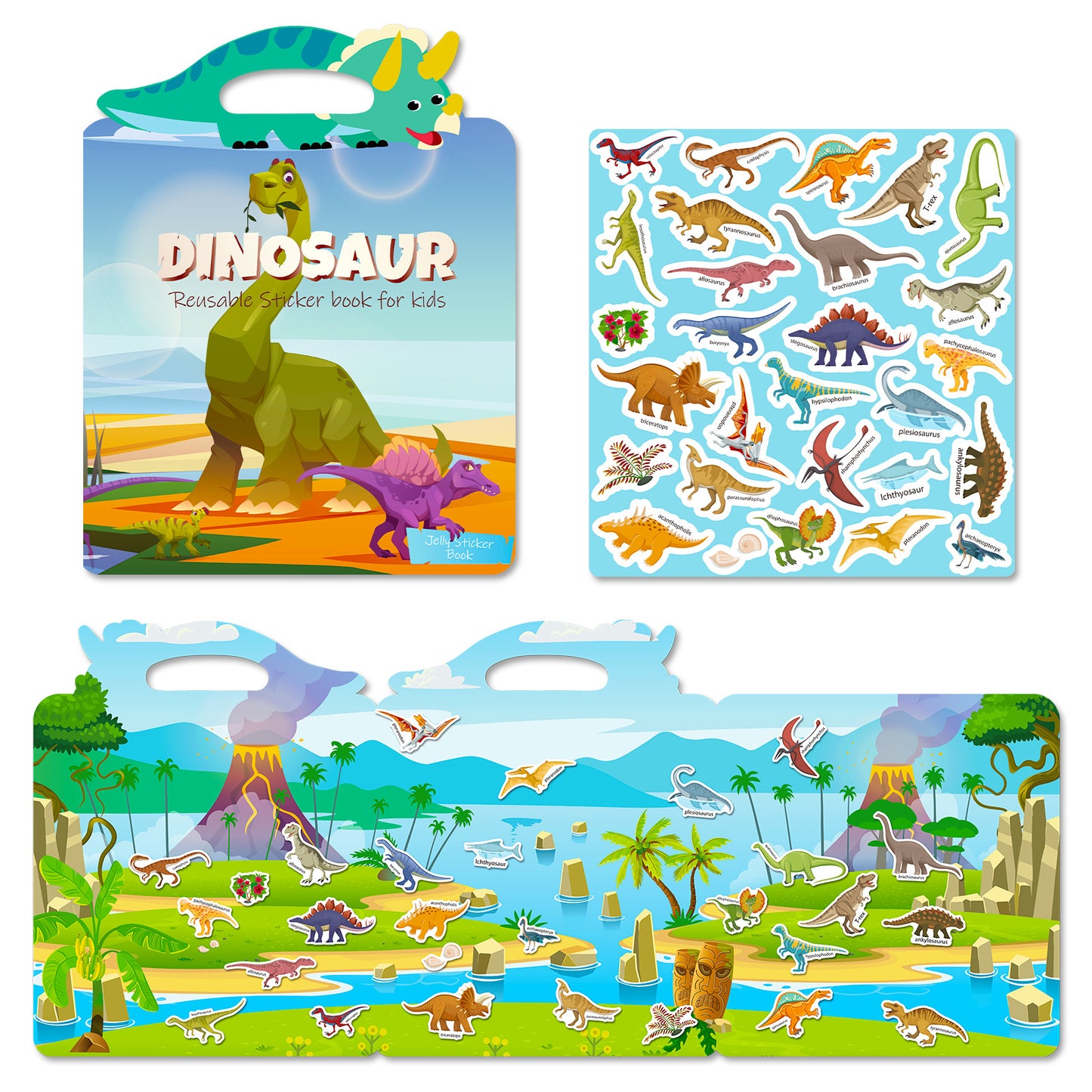 Kids Reusable Sticker Book Washable & Portable Activitiy Stickers