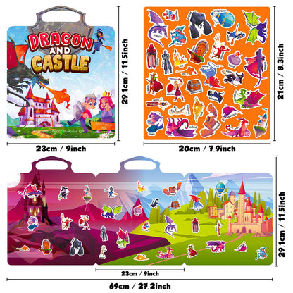 Kids Reusable Sticker Book Washable & Portable Activitiy Stickers