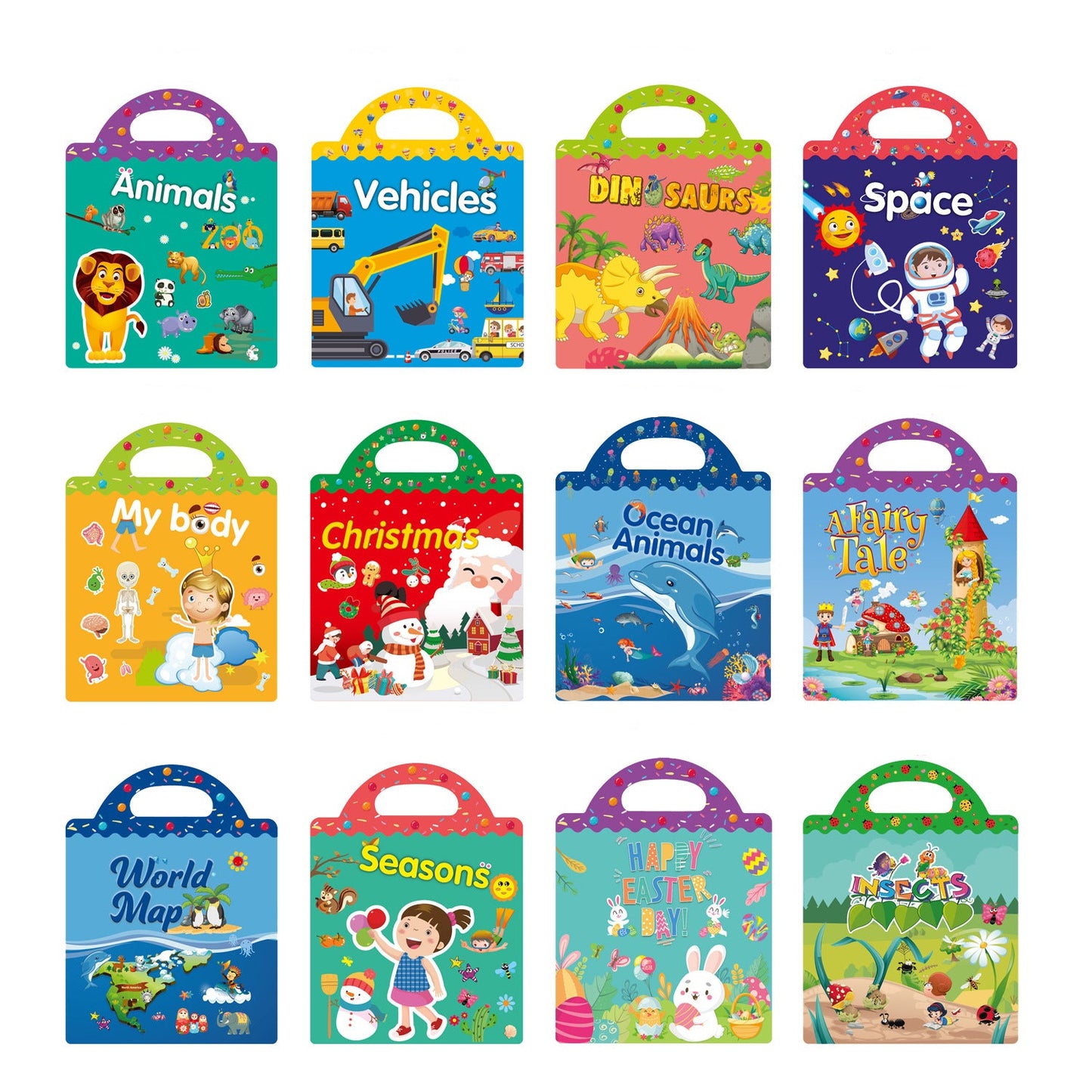 Multi-Scene Activity Sticker Book For Kids Reusable Educational Stickers