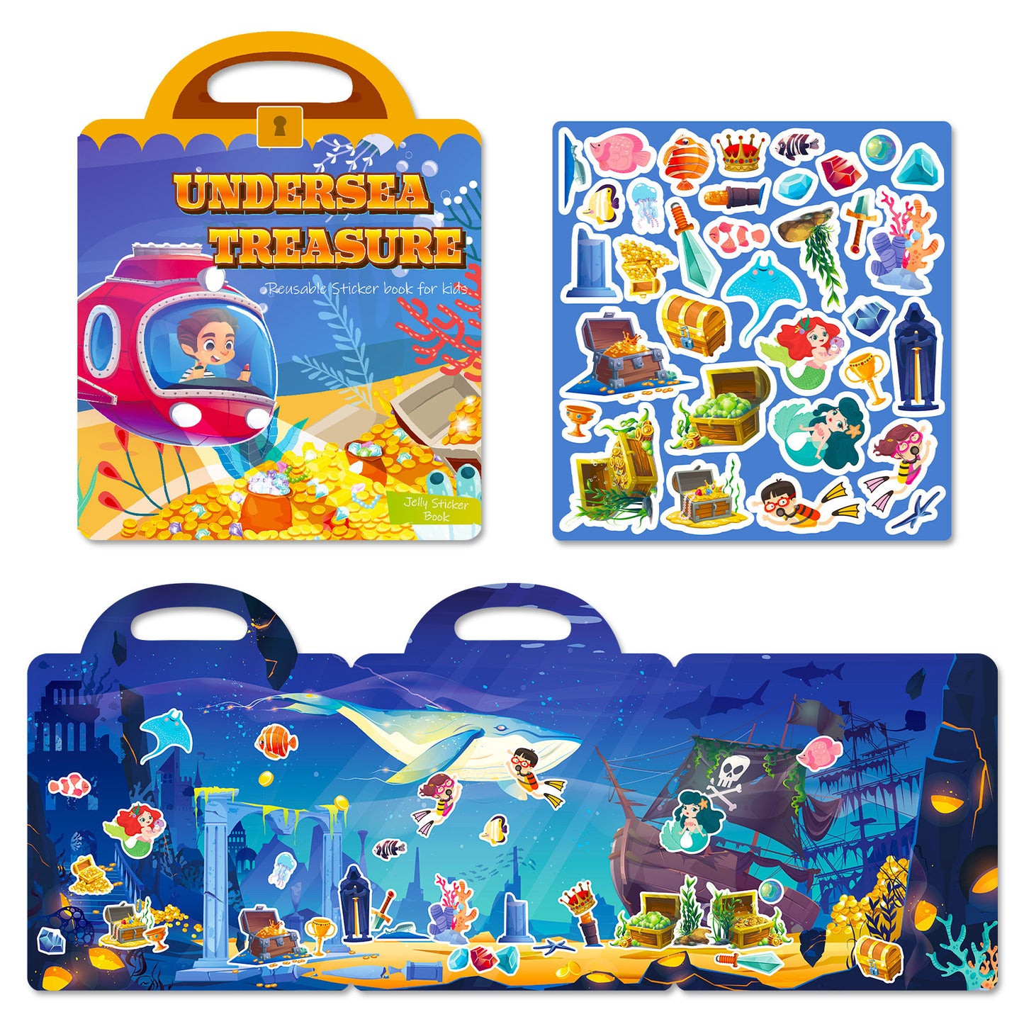 Kids Reusable Sticker Book Washable & Portable Activitiy Stickers