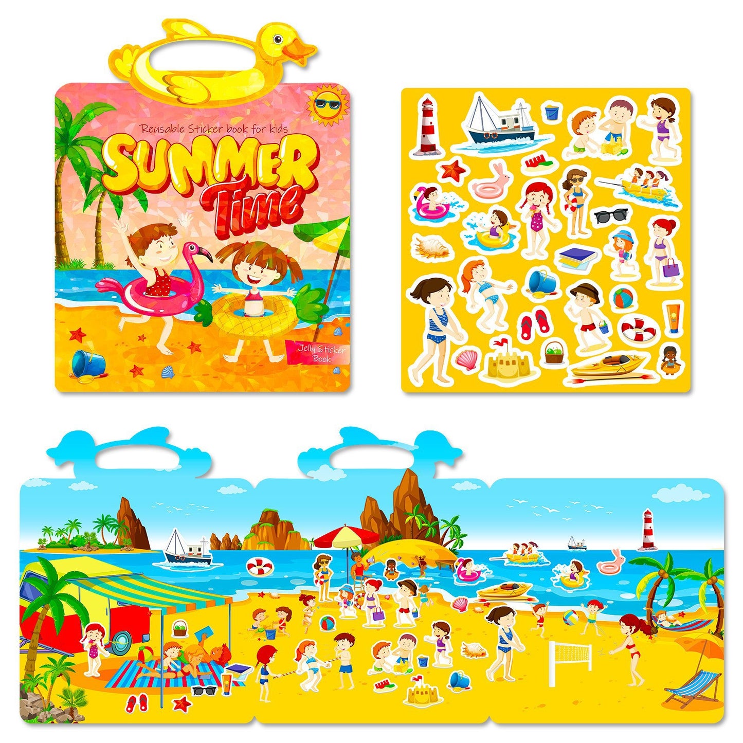Kids Reusable Sticker Book Washable & Portable Activitiy Stickers