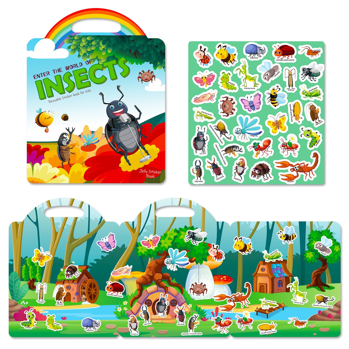 Kids Reusable Sticker Book Washable & Portable Activitiy Stickers