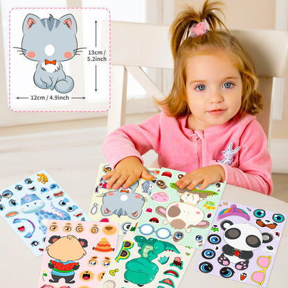 Cute Animal Make a Face Stickers DIY Animal Craft Kit For Toddlers