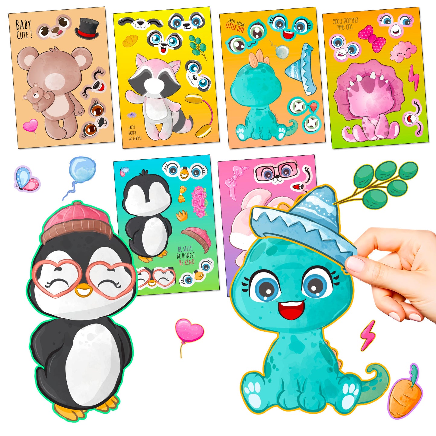 Cute Animal Make a Face Stickers DIY Animal Craft Kit For Toddlers