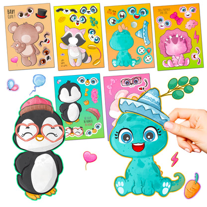 Cute Animal Make a Face Stickers DIY Animal Craft Kit For Toddlers