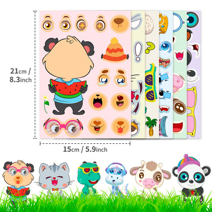 Cute Animal Make a Face Stickers DIY Animal Craft Kit For Toddlers