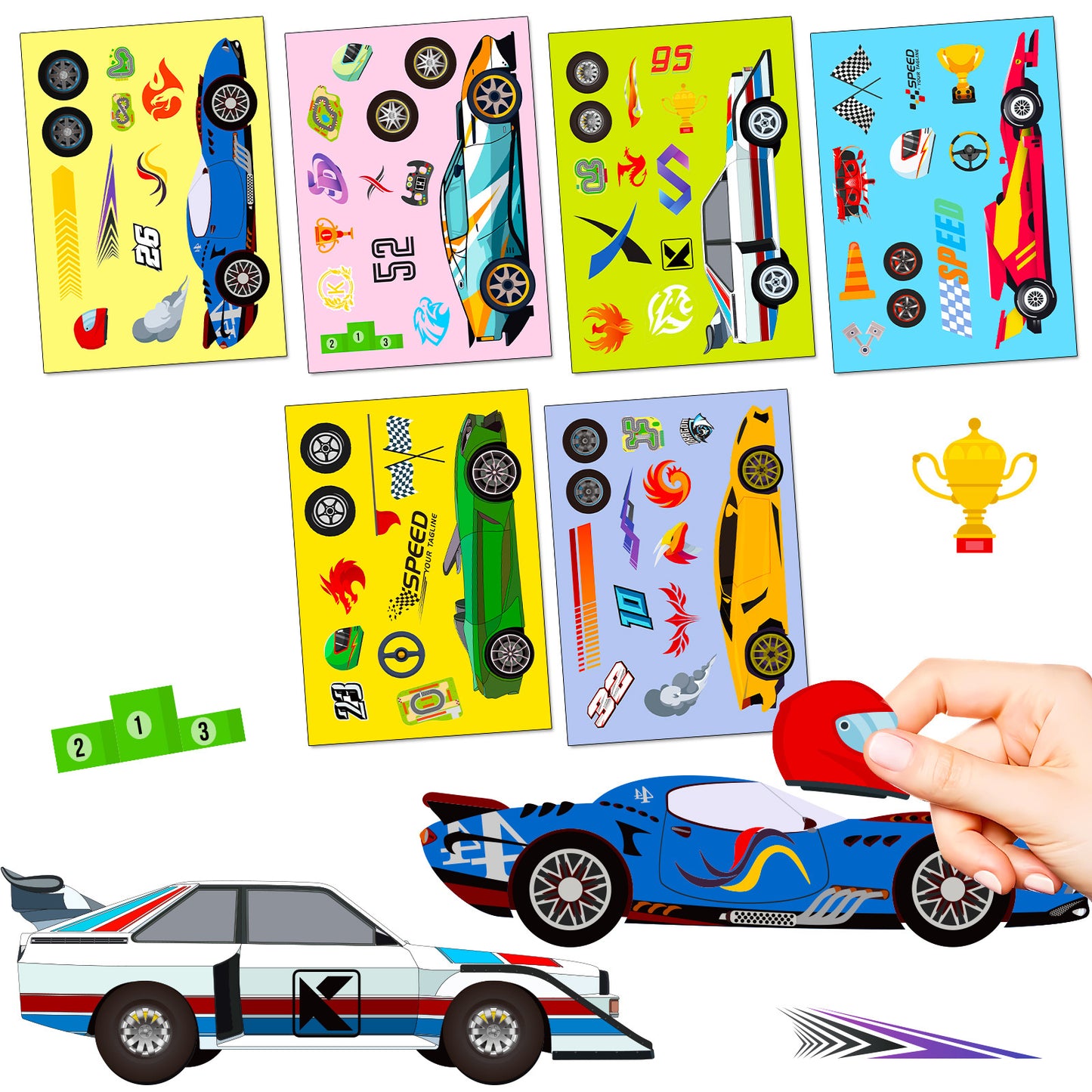 DIY Make Your Own Cars Stickers For Boys Mix & Match Vehicle Craft Stickers
