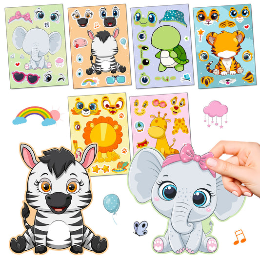 Cute Animal Make a Face Stickers DIY Animal Craft Kit For Toddlers