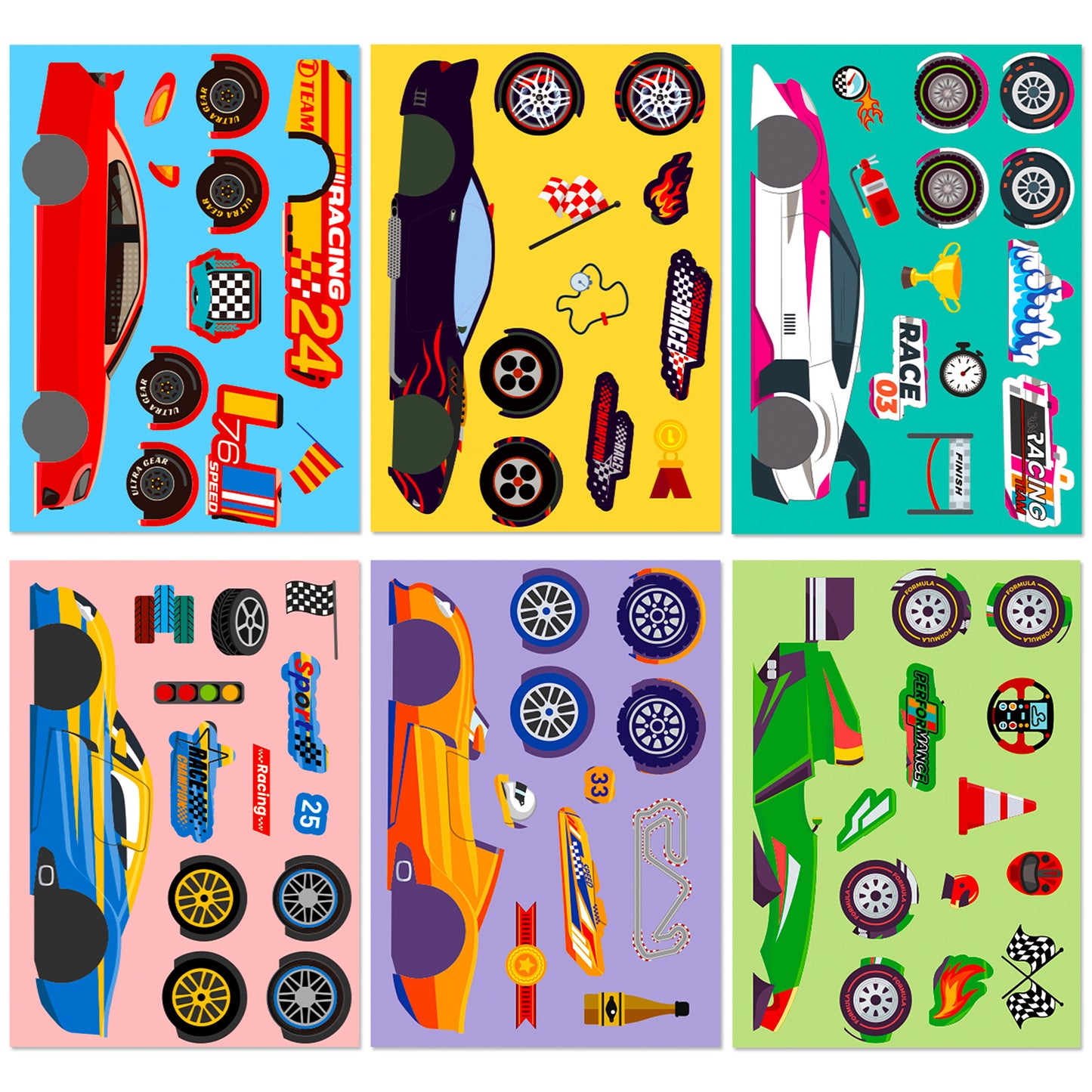 DIY Make Your Own Cars Stickers For Boys Mix & Match Vehicle Craft Stickers