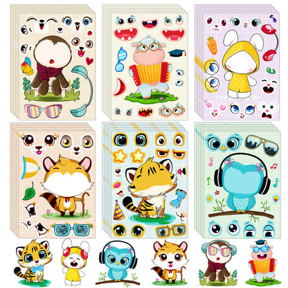 Cute Animal Make a Face Stickers DIY Animal Craft Kit For Toddlers