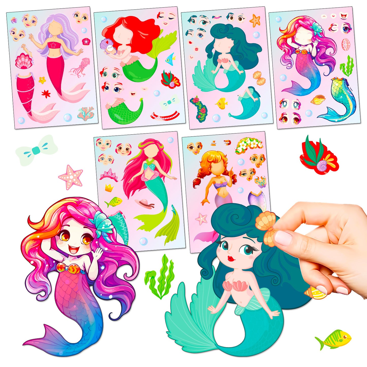 Girly Princess Make Your Own Face Stickers Kids DIY Princess Craft Stickers